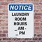Signmission Laundry Room Hours _ Am - _ Pm, 7 in W x Rectangle, Plastic OS-2PACK-NS-P-710-V-13978 - alternate 3
